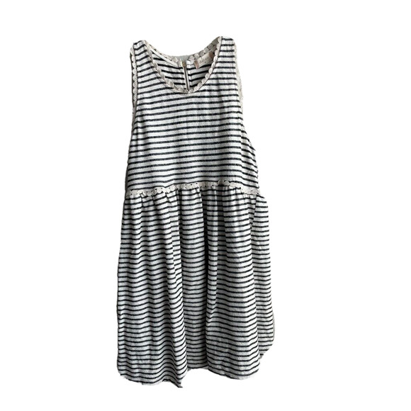 Altar’d State Shift Dress Ruffle Striped Size Medium Sleeveless - Picture 1 of 6